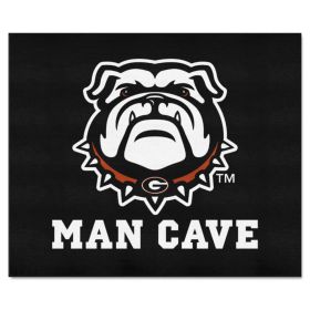 Georgia Black New Bulldog Man Cave Tailgater Rug 5'x6'